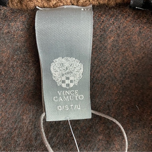 Vince Camuto Fall Plaid Zip Poncho Kimono Sweater Ribbed Knit Collar OS - Picture 5 of 6